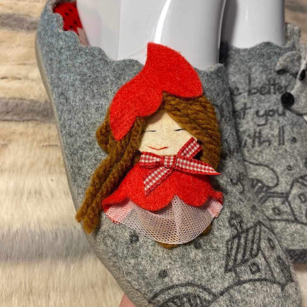 Flexus by Spring Step Little Red Riding Hood Wool Fairy Tale Slippers Size 38 - Picture 5 of 11